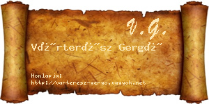 Várterész Gergő névjegykártya
